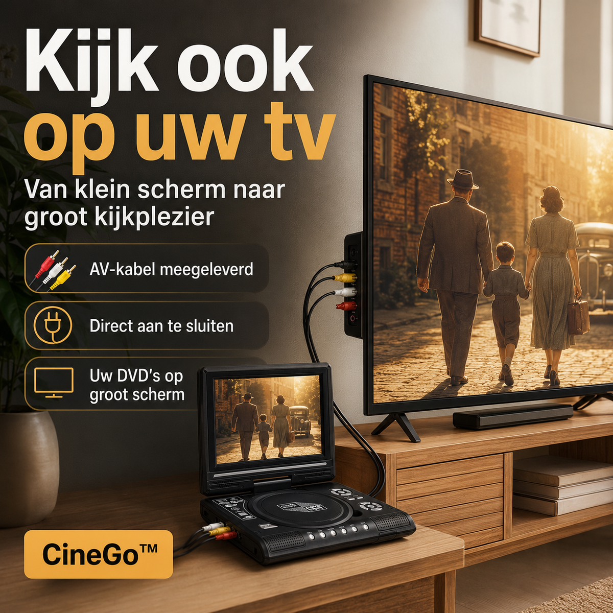 CineGo™ | Bekijk uw DVD’s overal, zonder internet