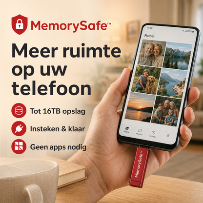 MemorySafe™ | Extra opslag voor telefoon, tablet & laptop