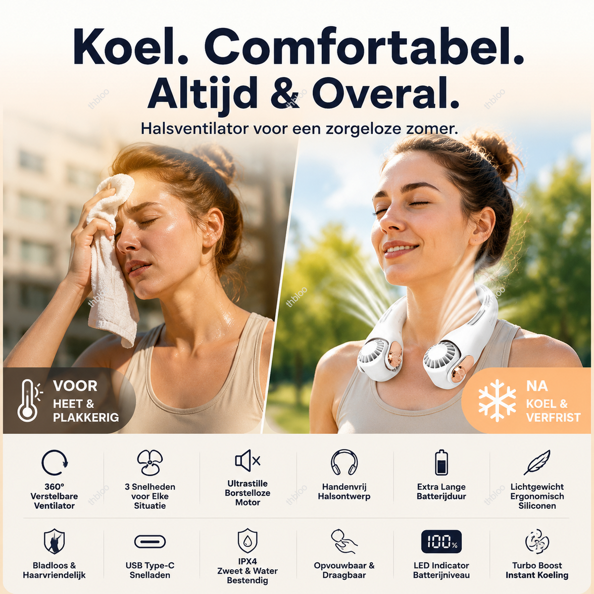 NeckBreeze™ | Uw Persoonlijke Verkoeling Waar U Ook Bent