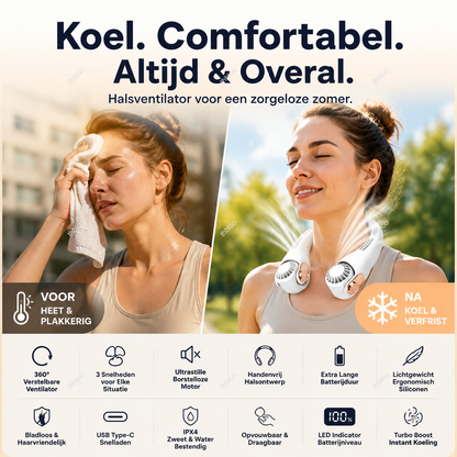 NeckBreeze™ | Uw Persoonlijke Verkoeling Waar U Ook Bent