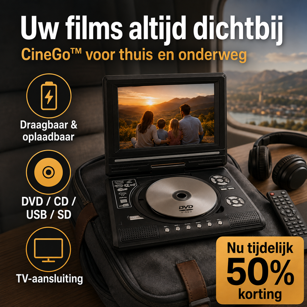 CineGo™ | Bekijk uw DVD’s overal, zonder internet