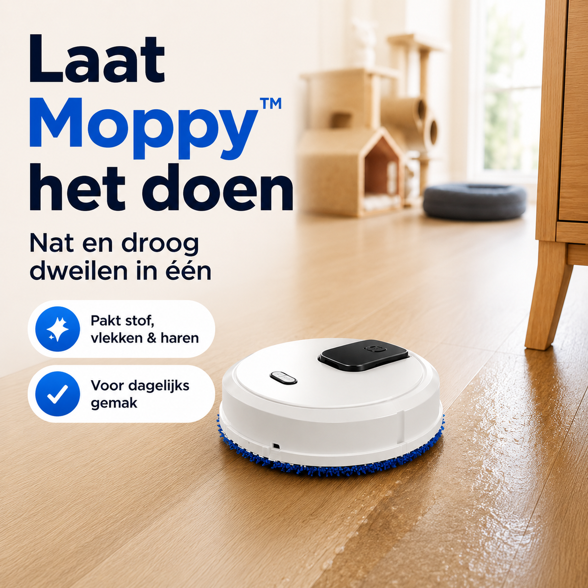 Moppy™ 4in1 slimme huishoudrobot | Nooit meer zelf de vloer schoonmaken!