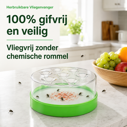 FlyTrap™ | De slimme, herbruikbare vliegenvanger voor een vliegvrij huis | 1+1 gratis