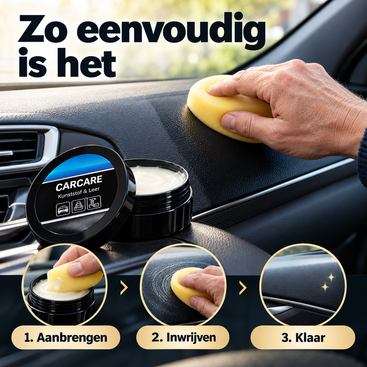 CarCare™ | Laat dof leer en kunststof er weer verzorgd en diep van kleur uitzien | 1+1 gratis