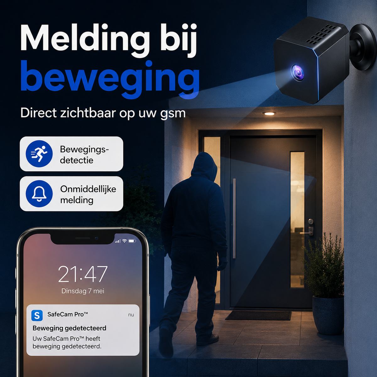 SafeCam Pro™ | Altijd beveiligd – zelfs zonder internet of stroom