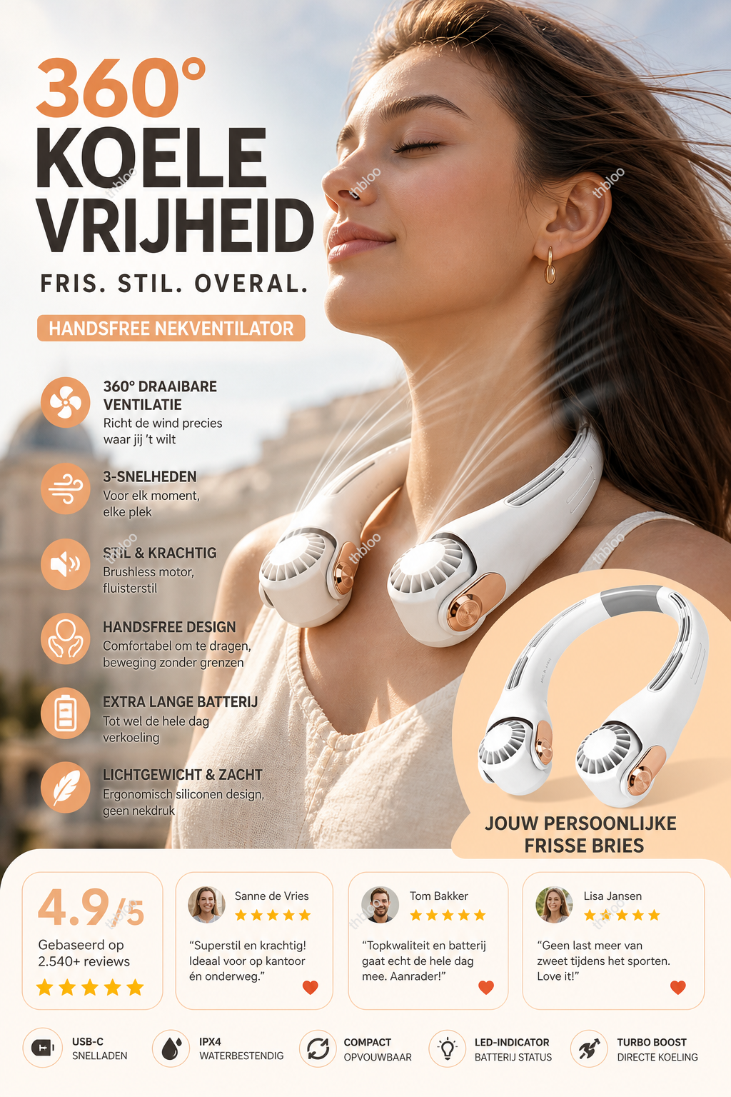 NeckBreeze™ | Uw Persoonlijke Verkoeling Waar U Ook Bent