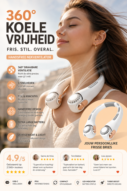 NeckBreeze™ | Uw Persoonlijke Verkoeling Waar U Ook Bent
