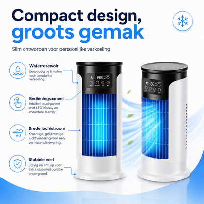 HydroChill™ draagbare airco | Snel & Fluisterstil Ruimtes Koelen