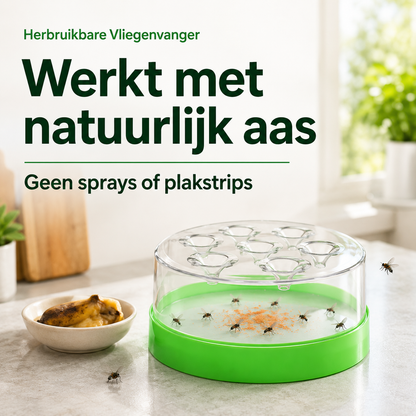 FlyTrap™ | De slimme, herbruikbare vliegenvanger voor een vliegvrij huis | 1+1 gratis