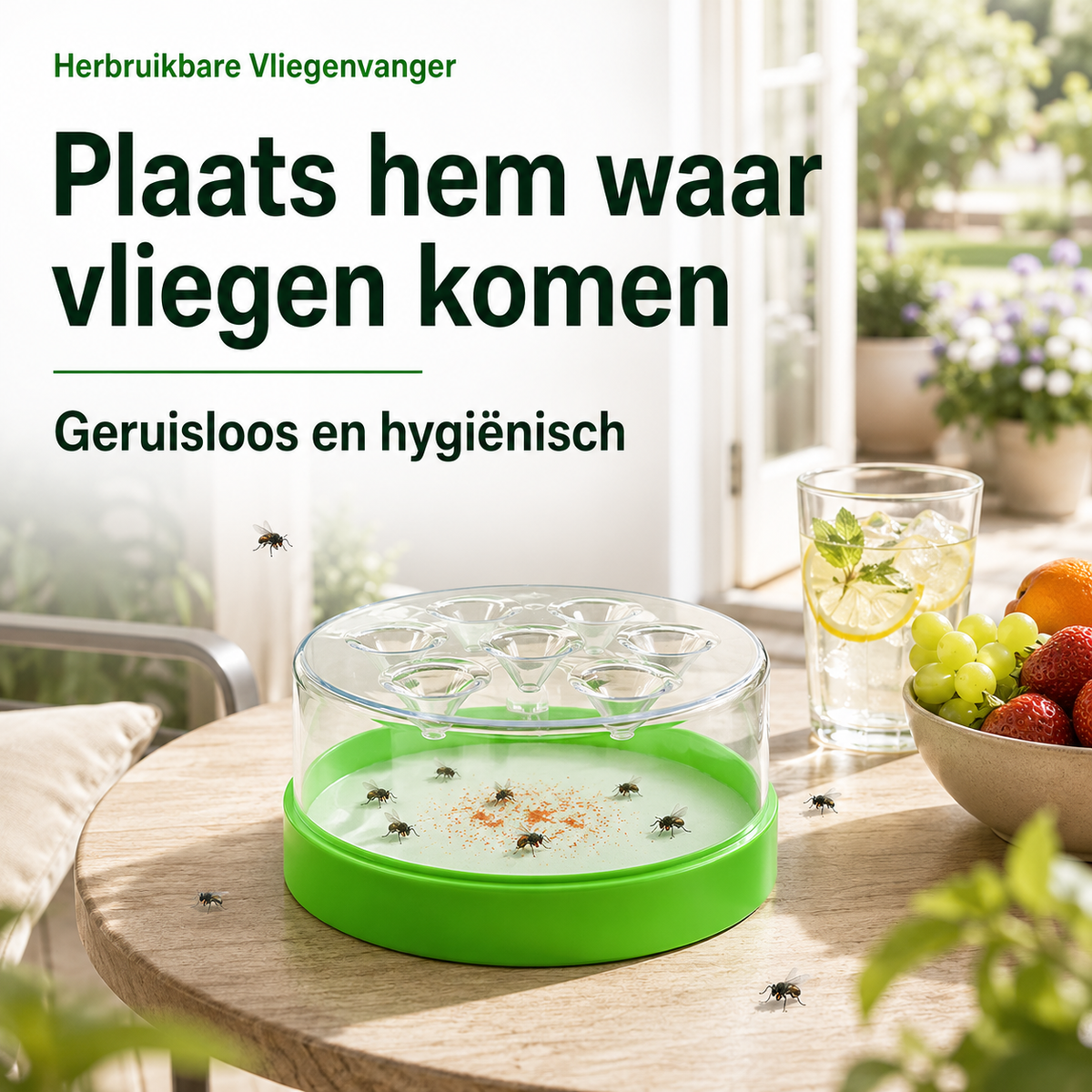 FlyTrap™ | De slimme, herbruikbare vliegenvanger voor een vliegvrij huis | 1+1 gratis