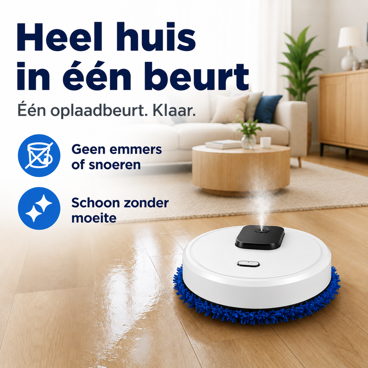 Moppy™ 4in1 slimme huishoudrobot | Nooit meer zelf de vloer schoonmaken!