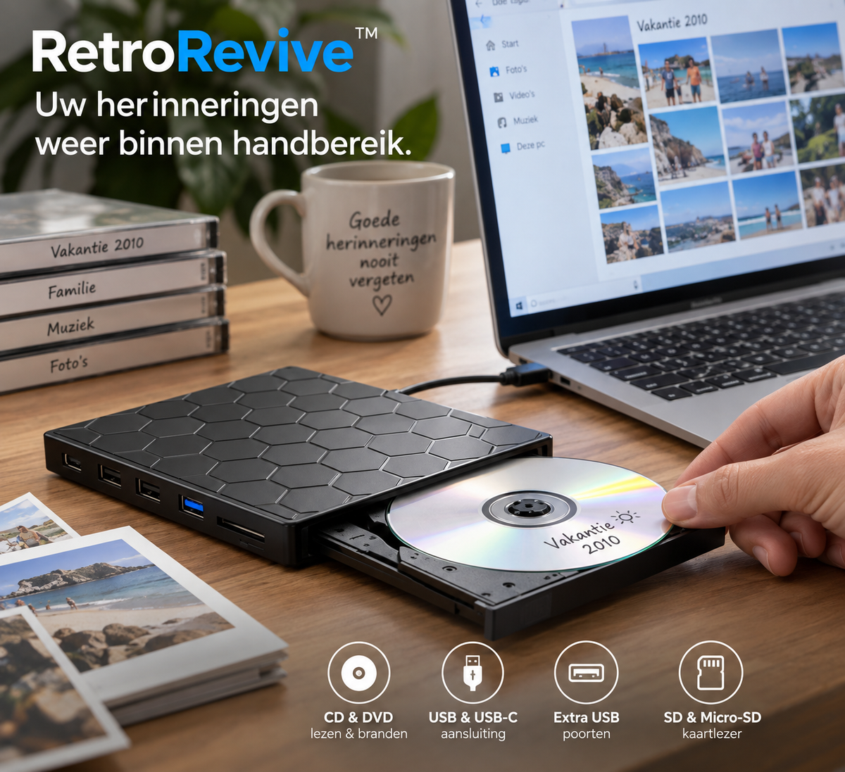 RetroRevive™ | Gebruik uw oude CD's en DVD's op elke computer, laptop of televisie
