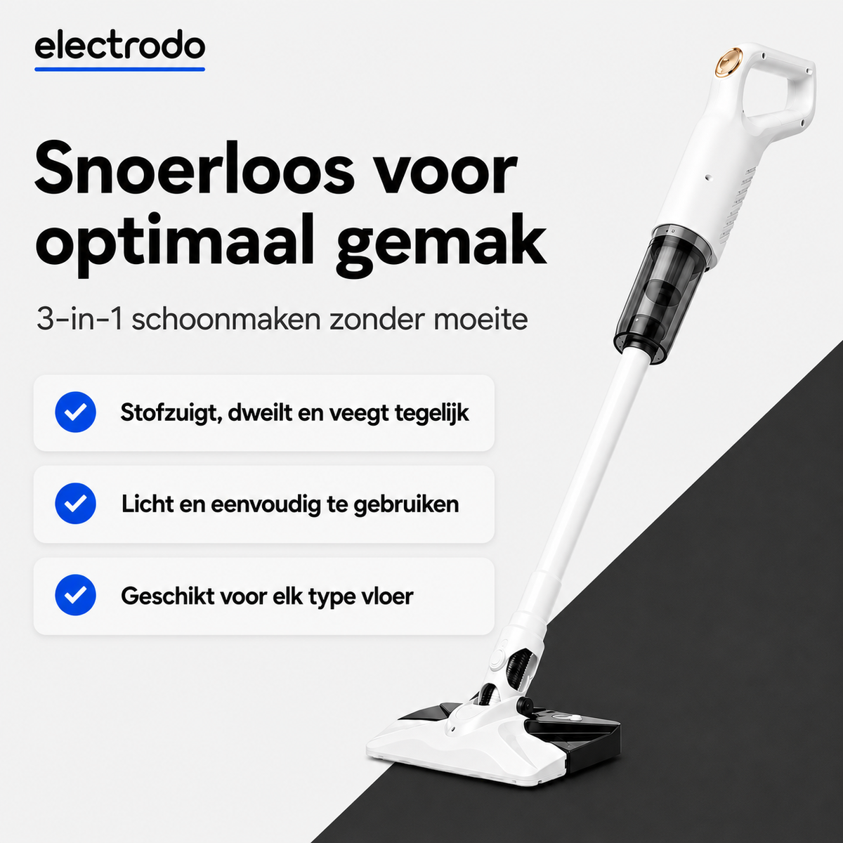 Tyfon | 2-in-1 Draadloze Stofzuiger & Dweil