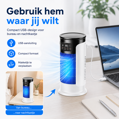 HydroChill™ draagbare airco | Snel & Fluisterstil Ruimtes Koelen