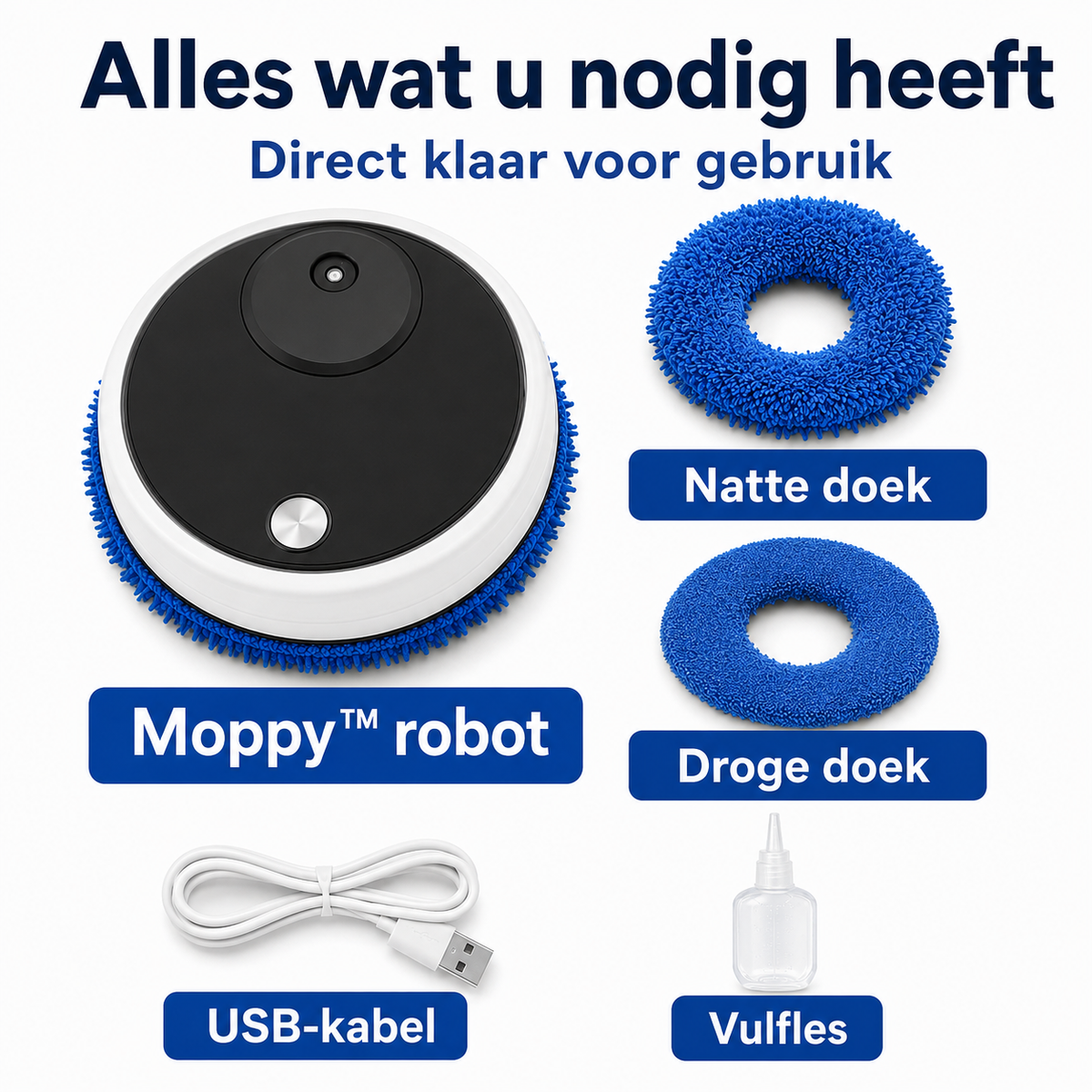 Moppy™ 4in1 slimme huishoudrobot | Nooit meer zelf de vloer schoonmaken!