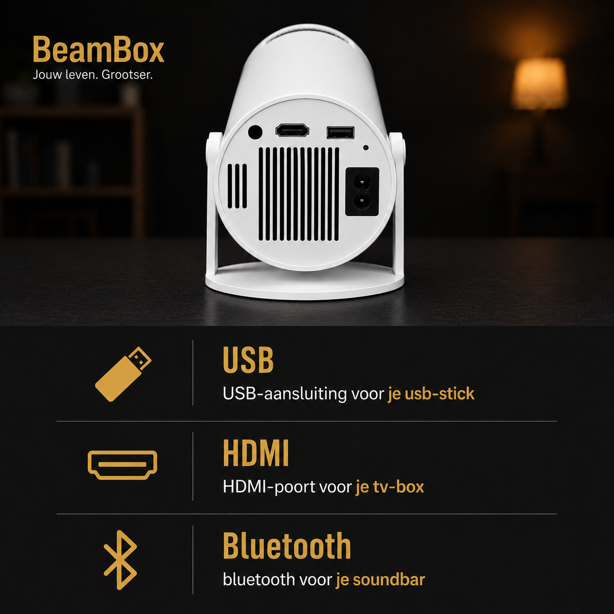 BeamBox 4K | Verander elke ruimte in een gigantische bioscoop
