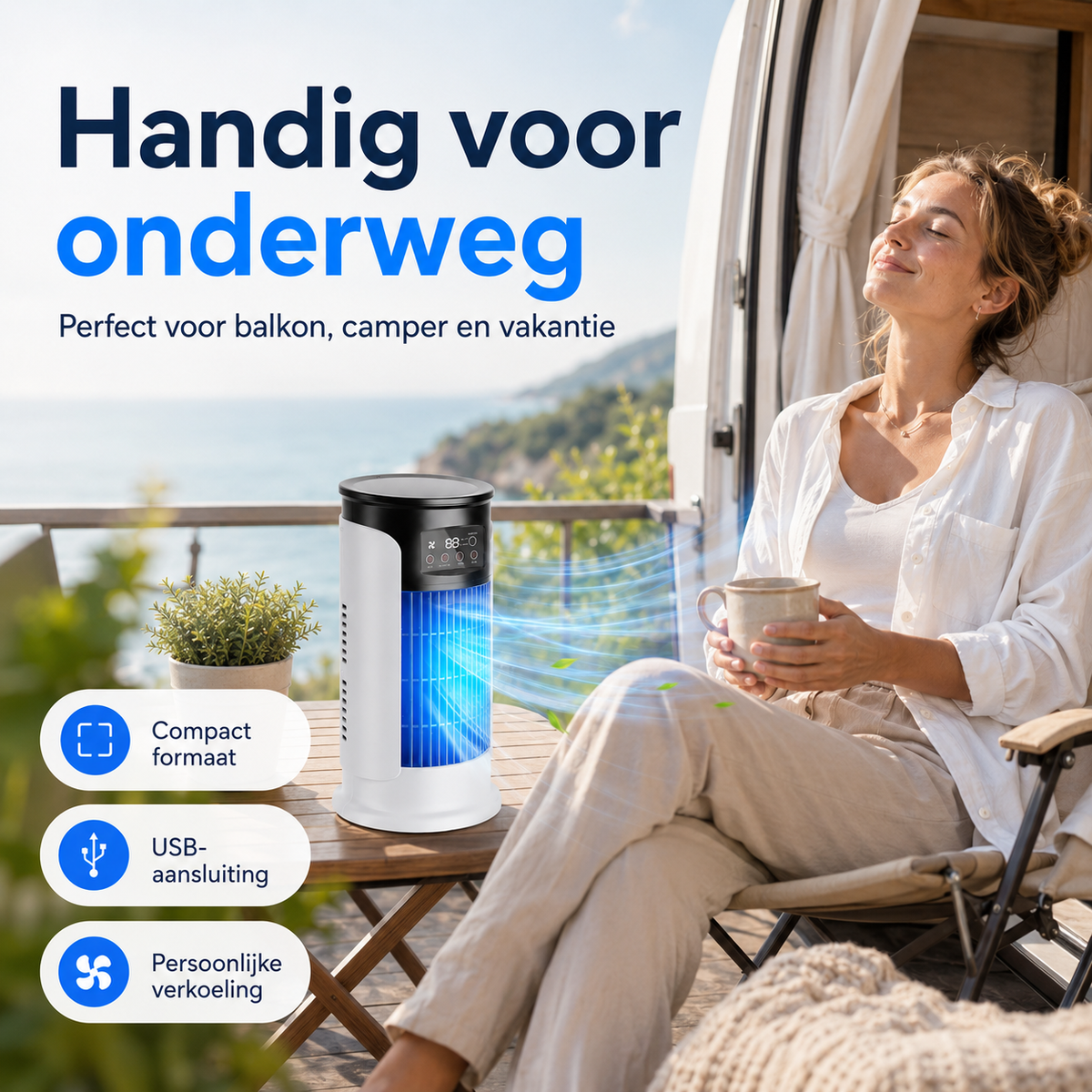 HydroChill™ draagbare airco | Snel & Fluisterstil Ruimtes Koelen