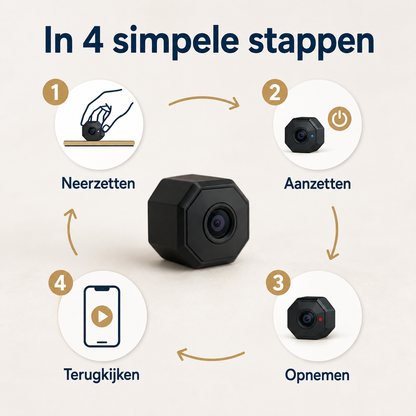 MiniCam™ | Live meekijken én opnemen zonder wifi of stroom