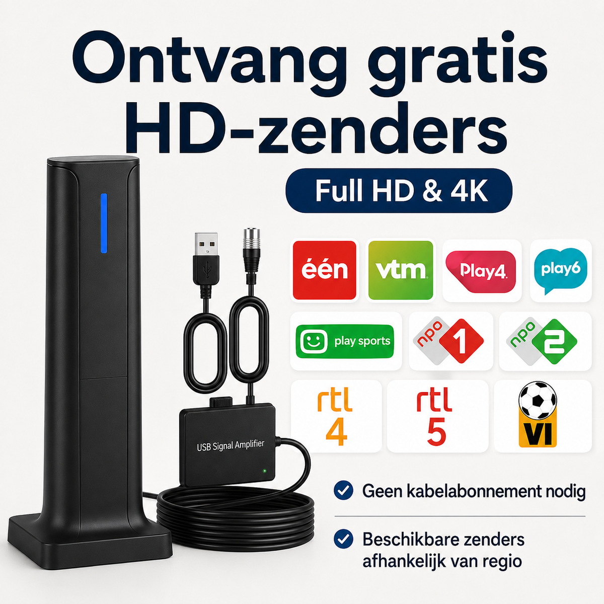 EaroTV 4K | Krijg gratis HD-zenders zonder kabel, smart-tv of Wi-Fi