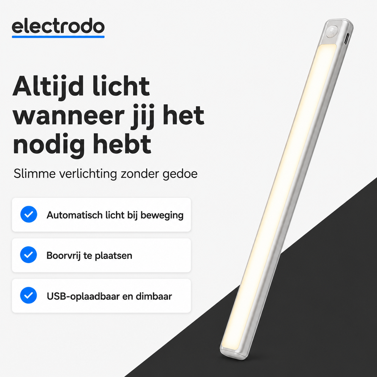 Lumosense | Automatisch, draadloos en installatie zonder gaten!