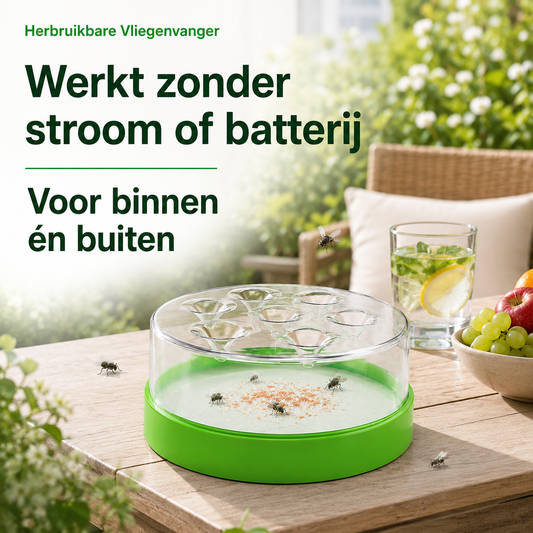 FlyTrap™ | De slimme, herbruikbare vliegenvanger voor een vliegvrij huis | 1+1 gratis