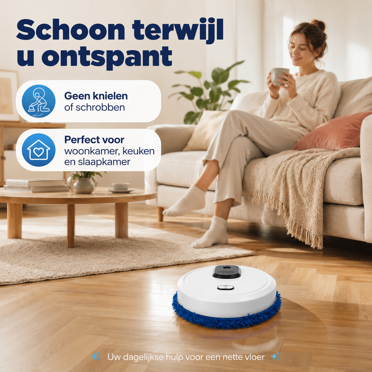 Moppy™ 4in1 slimme huishoudrobot | Nooit meer zelf de vloer schoonmaken!