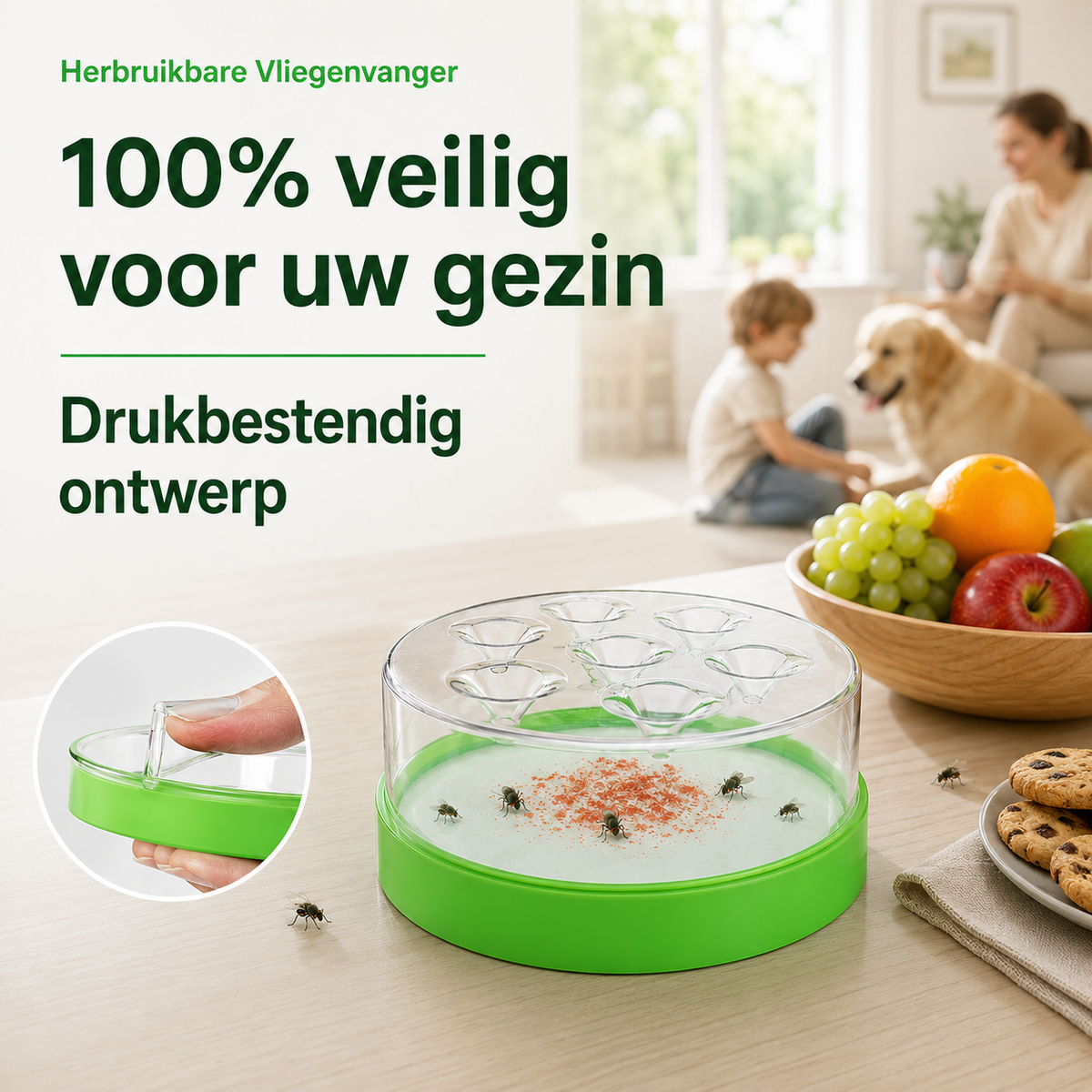 FlyTrap™ | De slimme, herbruikbare vliegenvanger voor een vliegvrij huis | 1+1 gratis