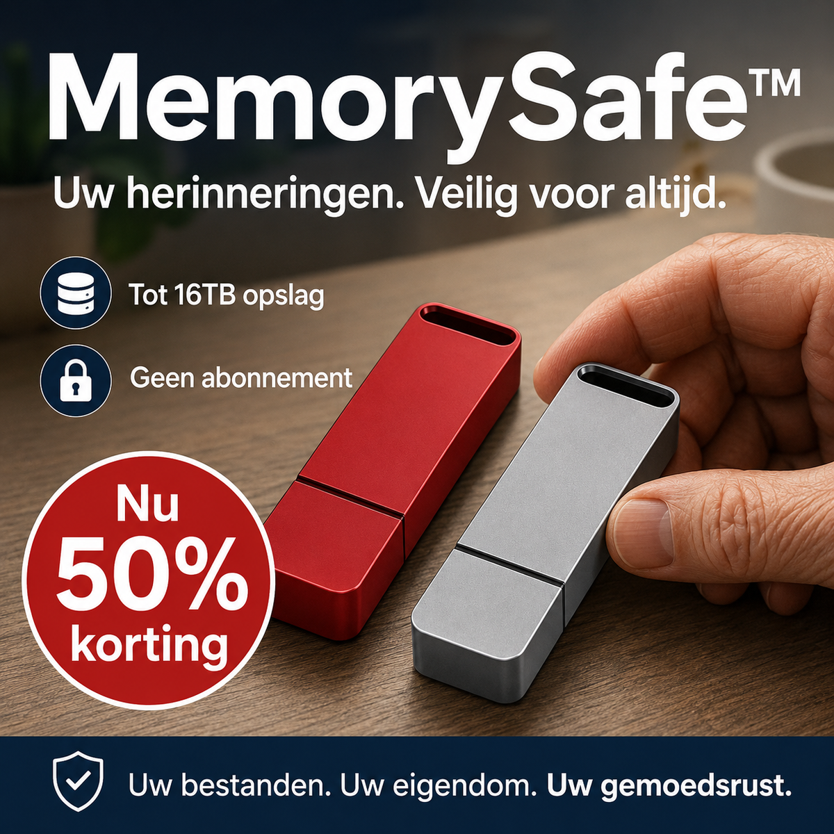 MemorySafe™ | Extra opslag voor telefoon, tablet & laptop