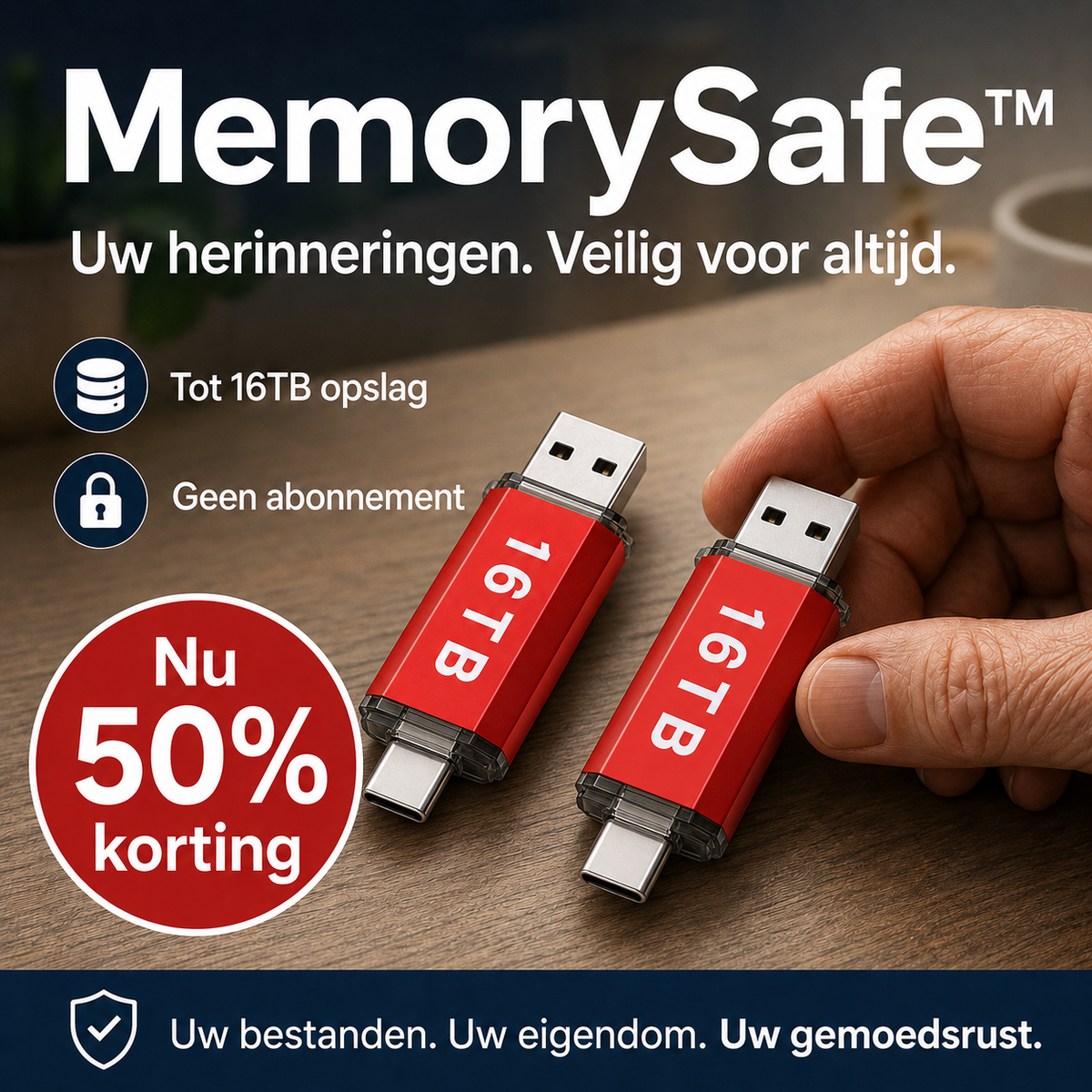 MemorySafe™ | Extra opslag voor telefoon, tablet & laptop